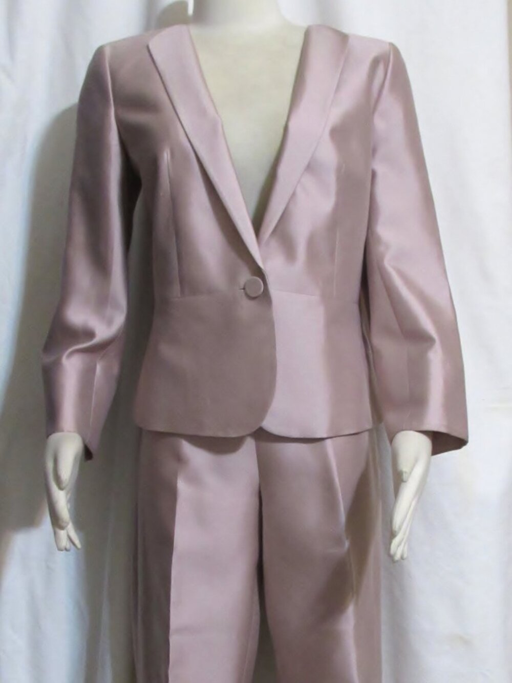 Womens Ladies TALBOTS Vintage Mauve Silk Blend Jacket & Pants Suit 6 Orig $229